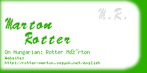 marton rotter business card